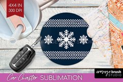 Nordic Christmas Car Coaster - Winter Coaster Sublimatoin Product Image 1