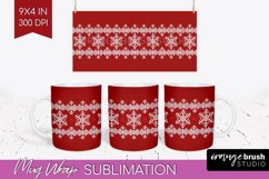 Nordic Christmas Mug Wrap - Winter 15 oz Mug Sublimation Product Image 1