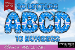 Knitted Christmas Doodle Alphabet Clipart - Nordic Xmas PNG Product Image 1