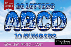 Knitted Christmas Doodle Alphabet Clipart - Nordic Xmas PNG Product Image 1