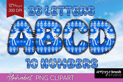Knitted Christmas Doodle Alphabet Clipart - Nordic Xmas PNG Product Image 1