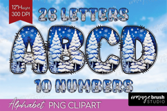 Knitted Christmas Doodle Alphabet Clipart - Nordic Xmas PNG Product Image 1