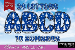 Knitted Christmas Doodle Alphabet Clipart - Nordic Xmas PNG Product Image 1