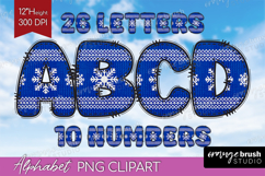 Knitted Christmas Doodle Alphabet Clipart - Nordic Xmas PNG Product Image 1