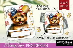 Norwich Terrier Dog Money Card PNG 4th of July Money Card Product Image 1