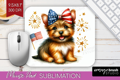 Norwich Terrier Dog Mouse Pad Sublimation Patriotic Dog PNG Product Image 1
