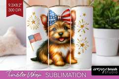 Norwich Terrier Dog Tumbler Wrap Patriotic Dog Tumbler PNG Product Image 1