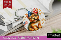 Norwich Terrier Dog Keychain PNG Patriotic Dog Keychain Product Image 1