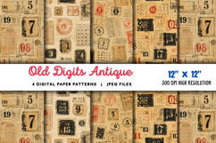 Old Digits Antique Memory Sheet JPG Product Image 1