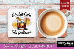 Old Fashioned Cocktail Square Coaster Summer Drink Coaster Product Image 1