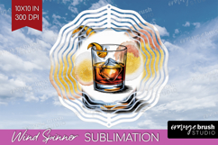 Old Fashioned Cocktail Wind Spinner Sublimation PNG Summer Product Image 1