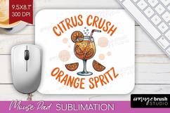 Orange Spritz Cocktail Mouse Pad Sublimation Summer Drink Product Image 1