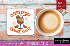 Orange Spritz Cocktail Square Coaster Summer Drink Coaster Product Image 1