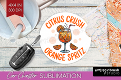Orange Spritz Cocktail Car Coaster Summer Drink Coaster PNG Product Image 1