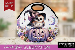 Owl Halloween Lunch Bag Coquette Lunch Bug PNG Sublimation Product Image 1