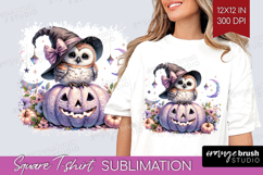 Owl Halloween Square Tshirt Background Coquette PNG Product Image 1