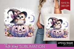 Owl Halloween Tote Bag Coquette Tote Bag PNG Sublimation Product Image 1