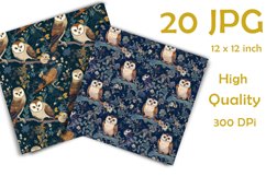 Owls Digital Paper pack, seamless pattern. Version 3| 20 JP Product Image 2