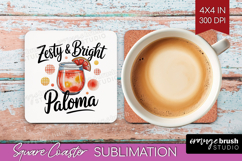 Paloma Cocktail Square Coaster Summer Drink Coaster PNG Product Image 1