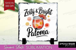 Paloma Cocktail Slate PNG Summer Drink Square Slate Product Image 1