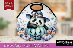 Panda Halloween Lunch Bag Coquette Lunch Bug PNG Sublimation Product Image 1
