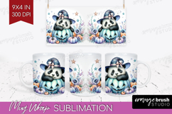 Panda Halloween Mug Wrap Coquette Mug PNG Sublimation Product Image 1