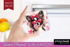 Papillon Valentine Magnet Sublimation Valentines Day Square Product Image 1