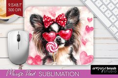 Papillon Valentine Mouse Pad Sublimation Valentines Day Product Image 1