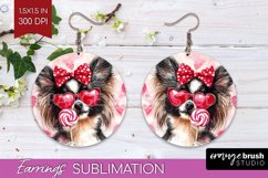 Papillon Valentine Round Earrings Valentines Day PNG Product Image 1