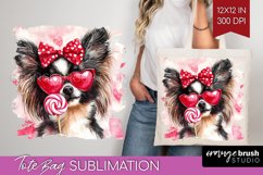 Papillon Valentine Tote Bag Valentines Day Tote Bag PNG Product Image 1