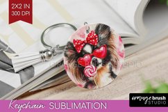 Papillon Valentine Keychain PNG Valentines Day Keychain Product Image 1