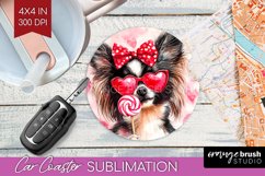 Papillon Valentine Car Coaster Valentines Day Coaster PNG Product Image 1