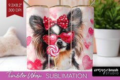 Papillon Valentine Tumbler Wrap Valentines Day Tumbler PNG Product Image 1