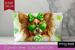 Papillon St. Patricks Day Dog Cosmetic Bag Dog Makeup Bag Product Image 1