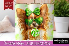 Papillon St. Patricks Day Dog Tumbler Wrap Dog Tumbler PNG Product Image 1