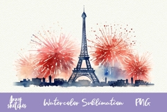 Paris Fireworks Clipart Eiffel Tower Celebration PNG Product Image 4