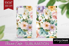Pastel Flowers Phone Case PNG - Summer Case PNG Sublimation Product Image 1