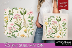 Pastel Flowers Tote Bag - Summer Tote Bag PNG Sublimation Product Image 1