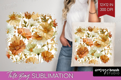 Pastel Flowers Tote Bag - Summer Tote Bag PNG Sublimation Product Image 1