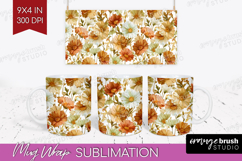 Pastel Flowers Mug Wrap - Summer Mug PNG Sublimation Product Image 1