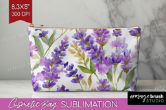 Pastel Flowers Cosmetic Bag - Summer Makeup Bag PNG Product Image 1