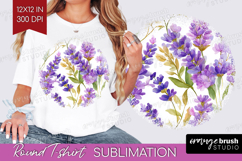 Pastel Flowers Round Tshirt Background - Summer PNG Product Image 1