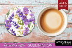 Pastel Flowers Round Coaster - Summer Coaster PNG Product Image 1