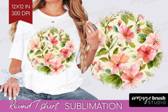 Pastel Flowers Round Tshirt Background - Summer PNG Product Image 1