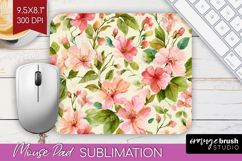 Pastel Flowers Mouse Pad Sublimation - Summer Mousepad PNG Product Image 1