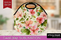 Pastel Flowers Lunch Bag - Summer Lunch Bug PNG Sublimation Product Image 1