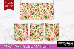 Pastel Flowers Mug Wrap - Summer Mug PNG Sublimation Product Image 1