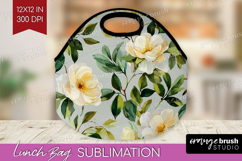 Pastel Flowers Lunch Bag - Summer Lunch Bug PNG Sublimation Product Image 1