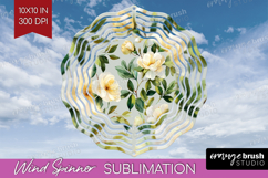 Pastel Flowers Wind Spinner Sublimation PNG - Summer Round Product Image 1
