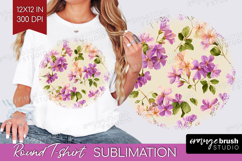 Pastel Flowers Round Tshirt Background - Summer PNG Product Image 1